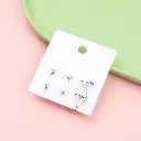 Trendy love stud earrings-3 pairs