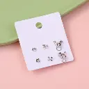 Silver cat fashion earrings