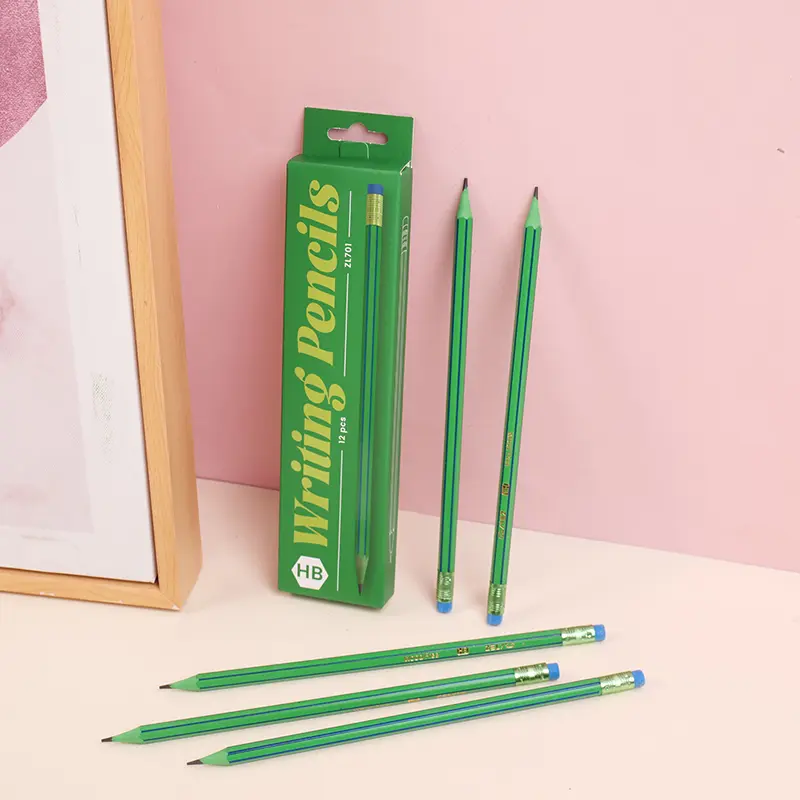 Green HB pencil with box-12pcs
