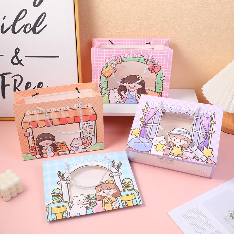 Amusement park series horizontal window gift bag-large