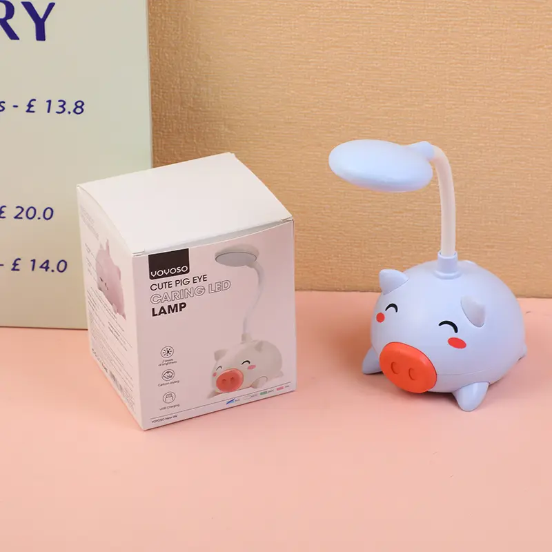 Cute pig eye caring LED lamp-round top