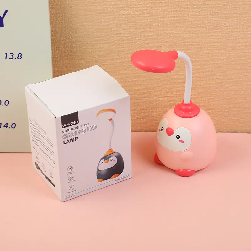 Cute penguin eye caring LED lamp-round top