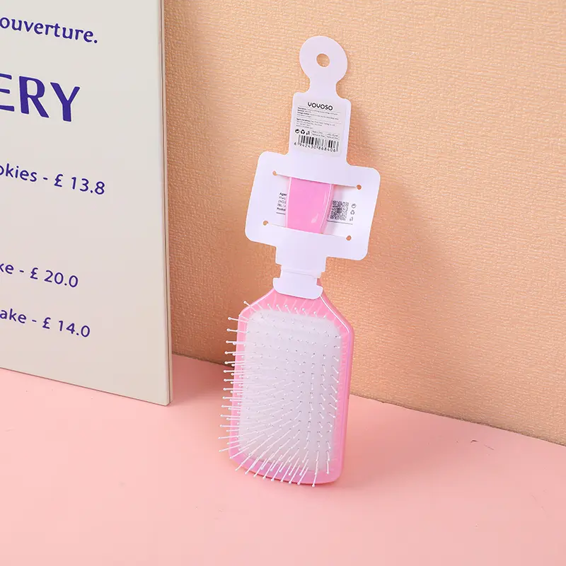 Colourful shining square airbag comb-pink